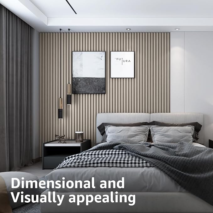 Art3d 96" x 6" WPC Slat Wall Paneling for Interior Decor, 8-Pack, White Ash | Fluted Design, Durable, Moisture Resistant, Cleanable, Easy to Install, Eco-Friendly, for Living Room, Bedroom or Office - Image 5