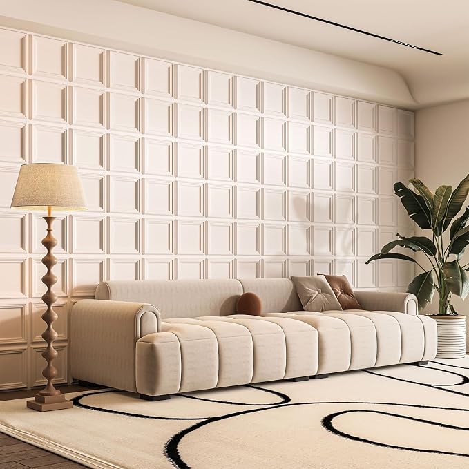 Art3d 33-Pack Accent 3D Textured Wall Panels, 11.8 x 11.8 in, White | Wipe Clean, PVC, Water Repellent, Impact Proof, Scratch Resist, Great for Living Room, Bedroom, Gaming Room, Office - Image 2