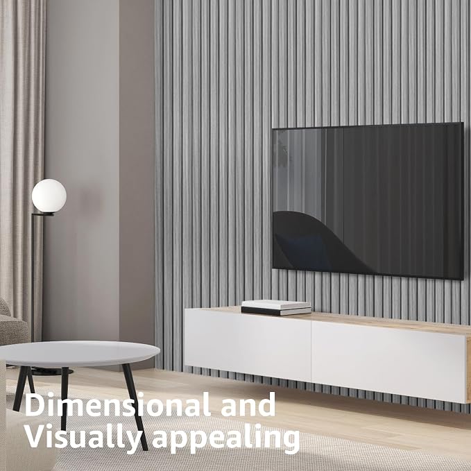 Art3d 96 x 6 Inch WPC 3D Wood Textured Slat Wall Panels, 8-Pack, Gray Oak | Stylish Slat Design, Waterproof, Weather Resistant, Eco-Friendly, Long-Lasting, Easy to DIY, Ideal for Interior Wall, Bedroom - Image 3