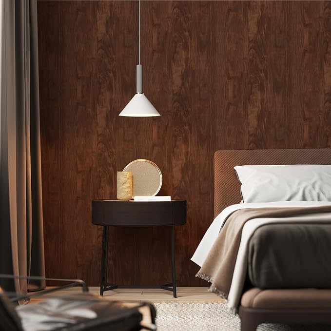 Wood Grain Contact Paper 17.3"x400" Dark Brown Wood Look Peel and Stick Wallpaper Vintage Removable Self Adhesive Vinyl Faux Wood Wallpaper for Cabinets Countertops Covering - Image 6