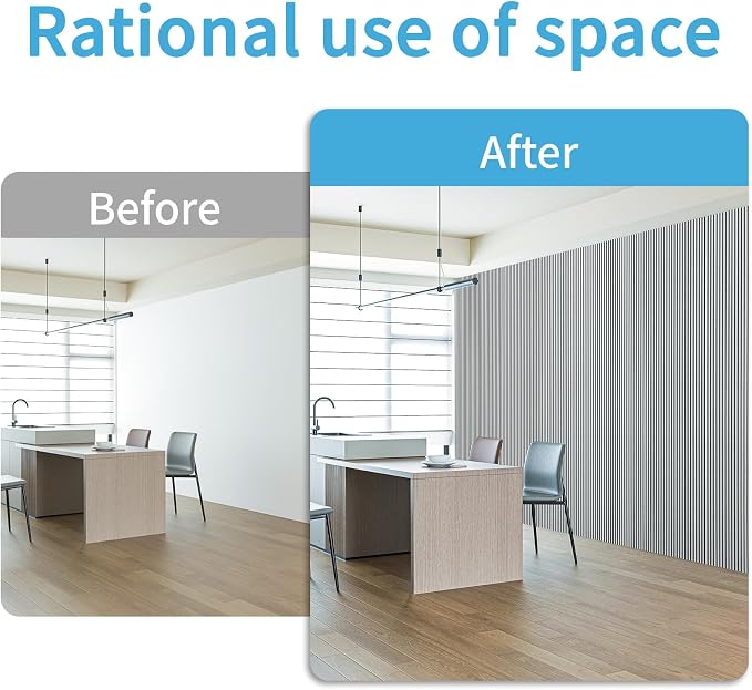 Art3d Fine Bar Design Slim Slat Wall Panel, 104 x 12 Inch, 4-Pack, Poplar | Lightweight, Wainscoting, Waterproof, Easy to Clean, Sturdy, Glue on, Elegant Style, for Bedroom, Office, Home Improvement - Image 8
