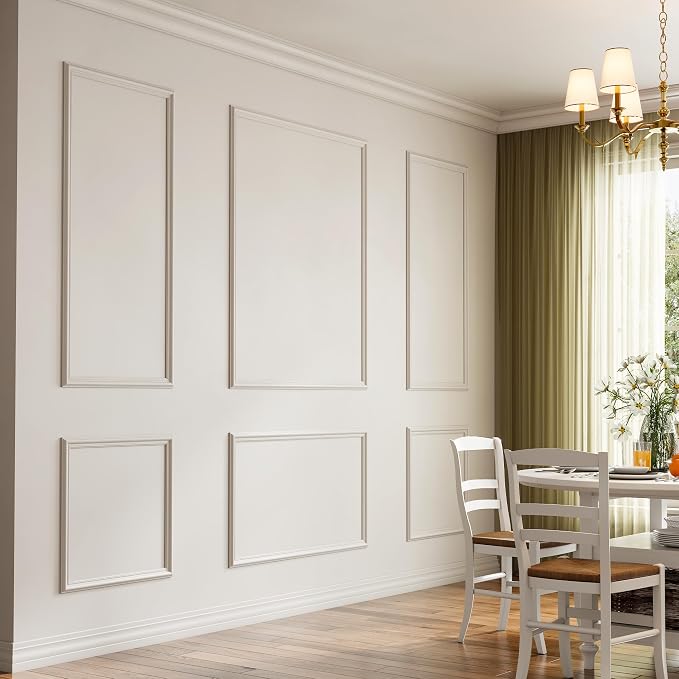 INMOZATA Pre-Cut Peel and Stick Wall Molding, 50" x 20",50" x 40" | Strong Adhesive, Paintable, Easy to Install, Wainscoting Panel for Interior Wall Decor Living Room Bedroom Hallway - Image 2