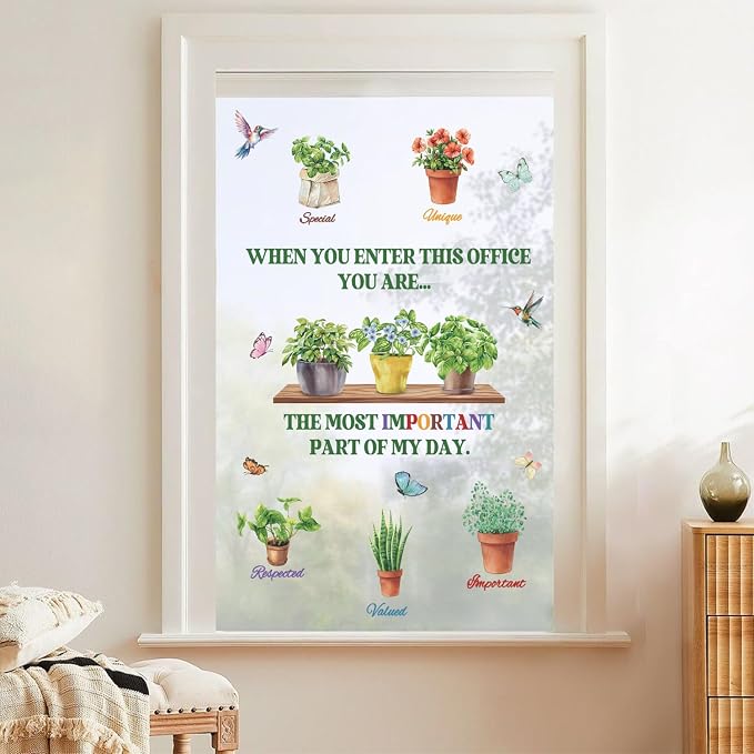 LHIUEM Office Wall Decals Inspirational Quotes, Motivational Plant Wall Stickers, Peel and Stick Botanical Wallpaper, Positive Affirmation Murals, Classroom Teacher Decor, Home Office Decorations - Image 4