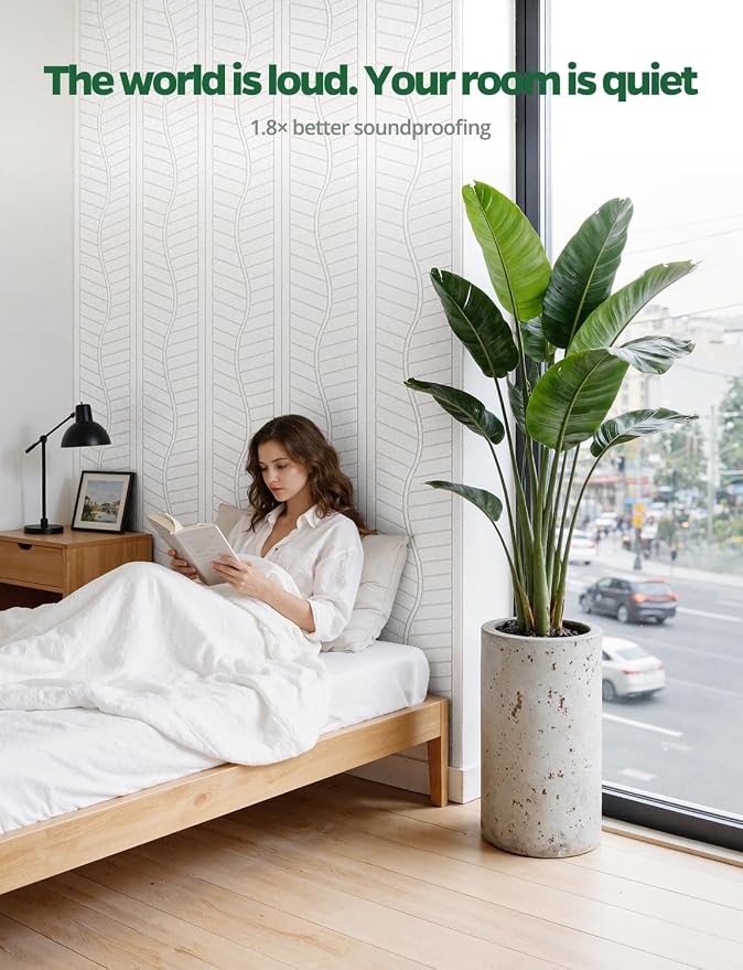 6 Pack MLV Sound Proof Wall Panels Sound Proofing Noise Blocker for Room, White Acoustic Soundproofing Panel for Walls Ceiling Noise Blocking Cancelling & Absorbing for Bedroom Home Office - Image 3