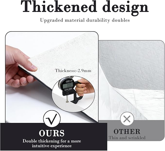 Peel and Stick White 3D PVC Wall Panels Roll, Thick Wallpaper 15.7"x118.1" | Extra Thick Wallpaper, Plaster Textured, Noise-Reducing Self-Adhesive Waterproof Renter-Friendly for Accent Walls & Ceilings - Image 6
