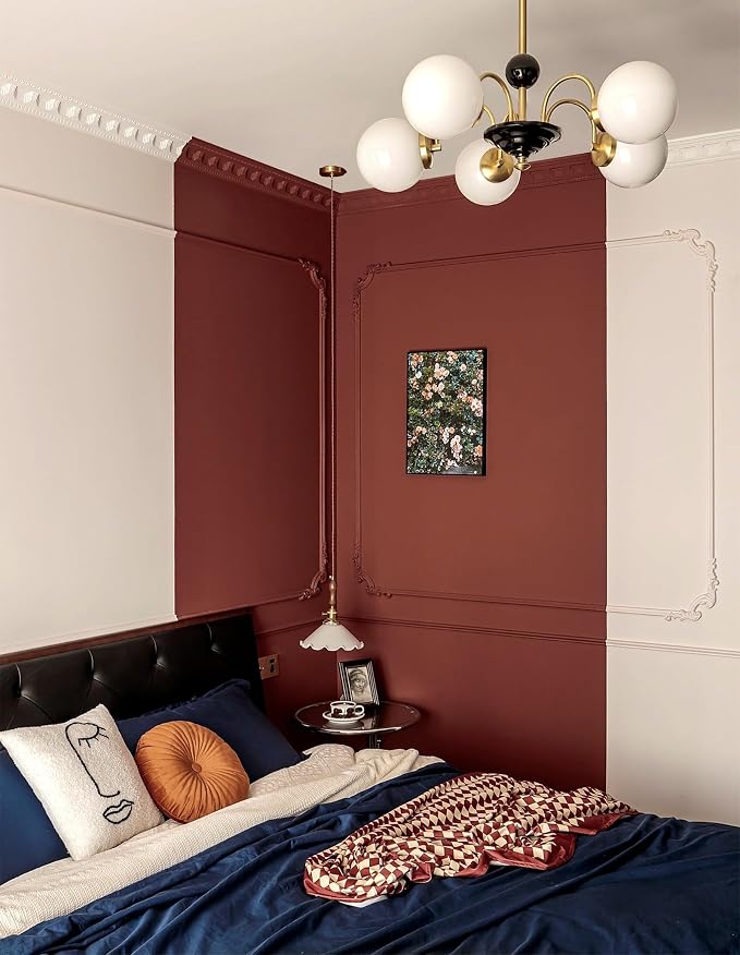 Dimoon 78.7''x17.7''Brick Red Peel and Stick Wallpaper Contact Paper Modern Self Adhesive Wall Paper Removable Textured Solid Color Shelf Cabinet Vinyl Roll (78.7''x17.7'',Brick Red) - Image 3