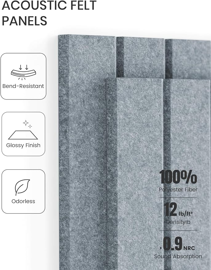Fluxynara 48" x 36" Large Felt Bulletin Board, Blue Gray | 12 Pack Cork Board Alternative with 60 Safe Adhesive Tabs, Pin Boards for Wall Decor, Home, Office, Classroom,Dorm - Image 5