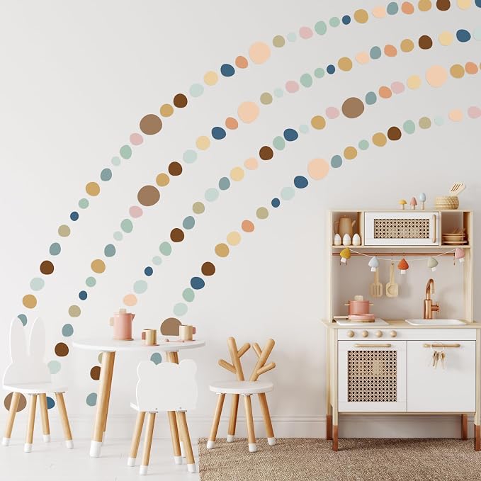 TaoBary 15 Sheet 300 Pcs Irregular Polka Dot Boho Wall Decals,Boho Color | Removable Modern Vinyl Boho Wall Stickers Terrazzo Pattern for Playroom Bedroom - Image 4