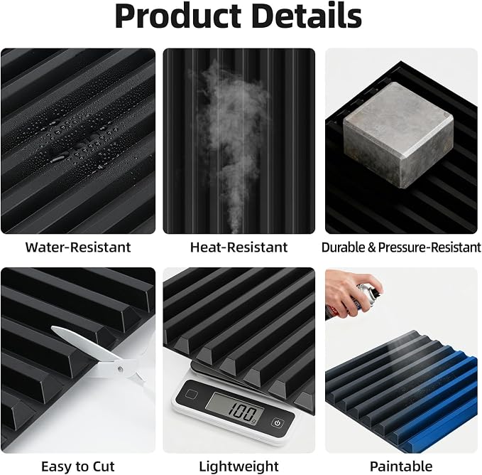 WADILE 10 Pack 3D Wall Panels Peel and Stick, 11.8"x11.8" Black PVC Decorative Wall Panels for Interior Wall Decor, Living Room, Bedroom, TV Background, Gaming Room, Home Wall Art, White - Image 3