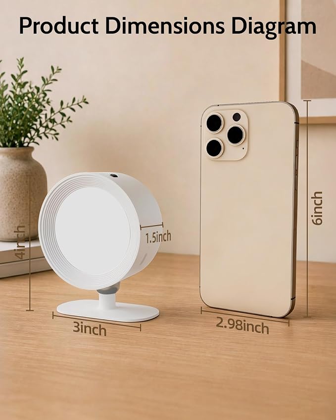 LED Wall Sconces, Rechargeable Wall Lights, White, 1 Pack | Cordless Design, 3 Color Temperatures, Dimmable, Remote & Touch Control, 360° Rotation, Bedroom & Living Room - Image 8
