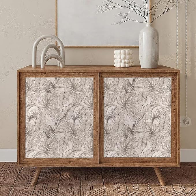 Boho Sand Monstera Leaf Abstract Plants Modern Peel and Stick Wallpaper Wall Decor Self Adhesive Wall Paper Stick on Easy Peel Off Contact for Renter Apartment - Image 5