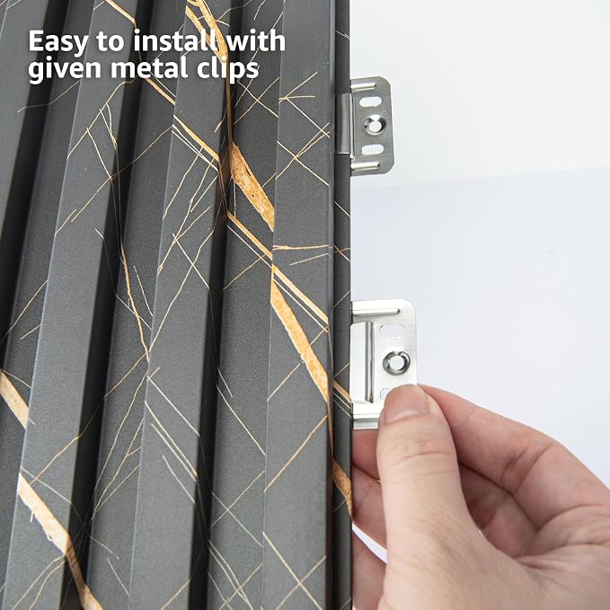 Art3d 96 x 6 in WPC Slat Wall Paneling for Interior Decor, 8-Pack, Granite | Fluted Design, Durable, Moisture Resistant, Cleanable, Easy to Install, Eco-Friendly, for Living Room, Bedroom or Office - Image 9