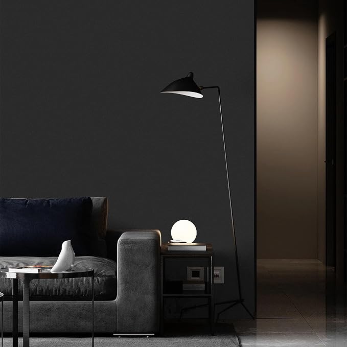 Black Wallpaper Peel and Stick with Tools, Matte Black Contact Paper | Self-Adhesive and Removable 17.7'' x 590.5'', Thickened Wall Paper for Cabinets, Drawers and Countertop - Image 6