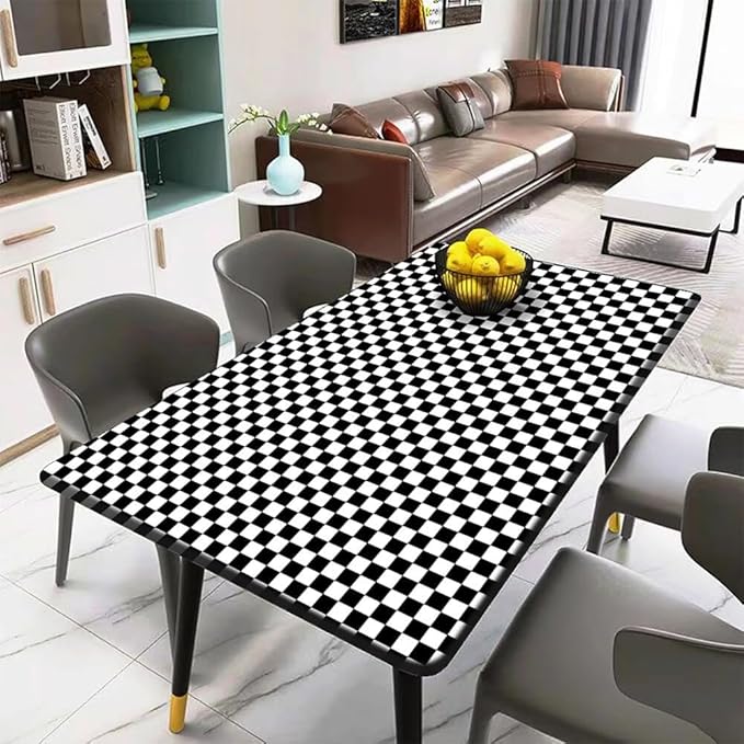 Black and White Contact Paper Checkered Peel and Stick Wallpaper Self Adhesive Waterproof Vinyl Roll for Bathroom Kitchen Backsplash Cabinets Shelf Liners Drawers A Set of 17.3"x1200" - Image 4