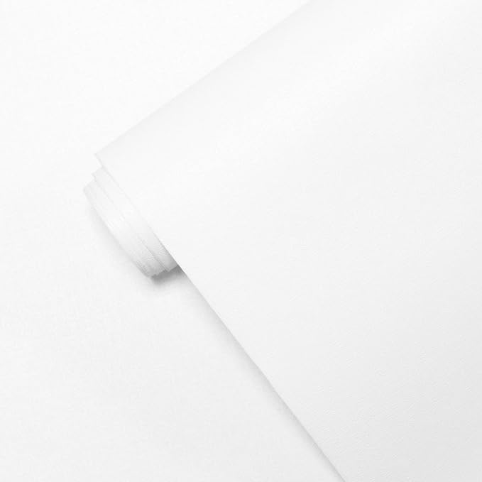 Yasinet Peel and Stick Wallpaper White Wallpaper White Contact Paper Waterproof Self Adhesive Removable Wall Paper Decorative for Wall Bedroom Vinyl Film 17.7" x118" by Yasinet