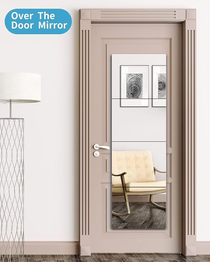 Shatterproof Wall Mirror Full Length for Bedroom, Acrylic Gym Mirrors For Home, Extra Thick: 0.1 inch, 10 x 10 inch x 4 Pcs, Workout Mirrors Safe for Kids, Over The Door, Long Wall Mounted - Image 9