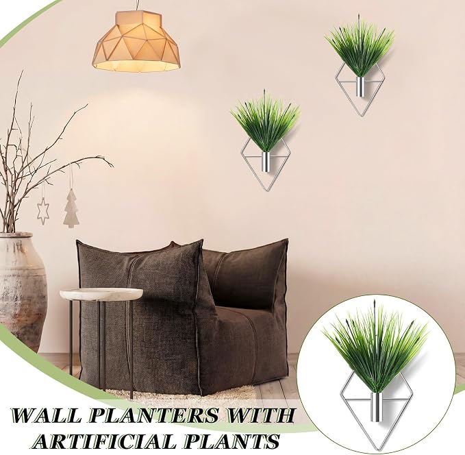 Canlierr 8 Pcs Wall Decor Hanging Planters, Aquatic Plant, Silver - Image 7