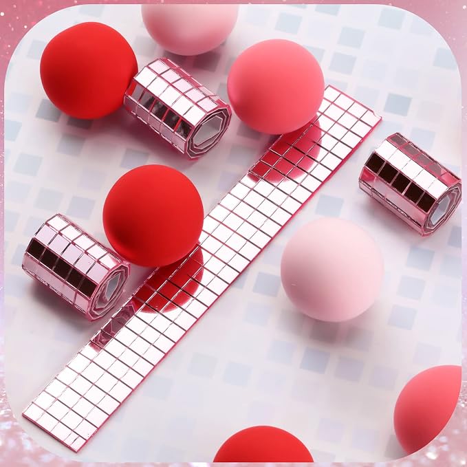 7200 Pieces Pink Disco Mirror Tile Self-Adhesive Mirrors Mosaic Tile - Image 6