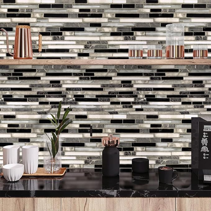 Livebor Backsplash Peel and Stick Wallpaper Kitchen Wallpaper17.7” x 393.7” | Kitchen Contact Paper Peel and Stick Wallpaper Backsplash Wallpaper Countertops Waterproof Wall Paper for Bathroom Tile Vinyl - Image 2