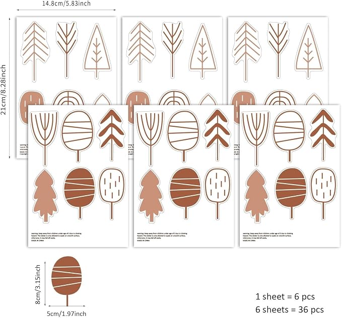 Boho Wall Stickers Girls Bedroom Removable Wall Decals Nursery Kids Room Decor Vinyl Murals DIY Cute Decorations 6 Sheets - Image 9