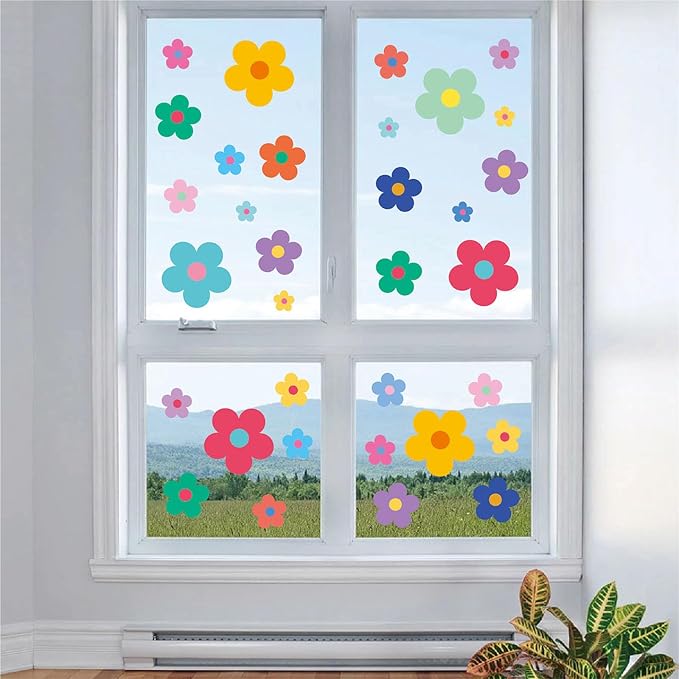 Arawat 9 Sheets Wall Stickers & Murals for Bedroom Living Room Bathroom Kitchen Flower Wall Decals Peel and Stick Floral Wall Decals Art Decor for Walls Boho Decorative Wall Stickers - Image 5