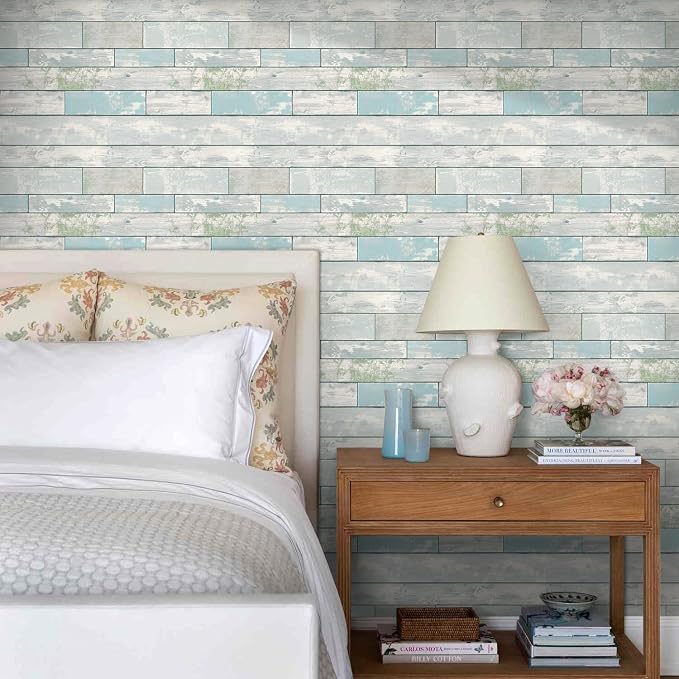 COMSTICKC 3D Peel and Stick Faux Wood Wall Sticker, 10 Pcs 11.8" x 11.8" | Not Real Wood, Lightweight Thin PVC Decorative Wall Panels Designed for DIY Interior Wall Makeover, Cover 9.7 sq ft - Image 2
