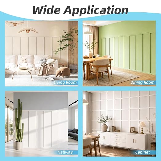 Art3d Premade Paintable Board and Batten Wainscoting Kit, 167.32 x 70.08 in | MDF, Molding Trim Slat with Edge Strip, High-Impact, Durable, Glue-On Installation, Ideal for Living Room, Bedroom, Corridor - Image 7