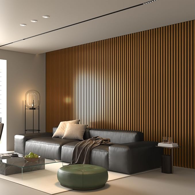 Art3d 2pcs-104 x 15.75in Slat Acoustic Panel for Wall and Ceiling, 3D Fluted Sound Absorbing Panel with Wood Finish, Teak - Image 10