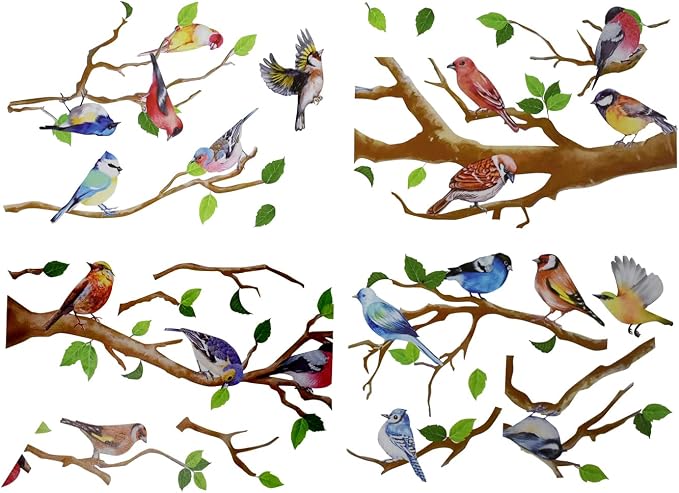 Little Birds on Tree Branches Wall Decal Vinyl Wall Sticker (34 x 34 Inch) | Removable Peel and Stick Art Murals Decor for Bedroom Offices Classroom Living Room Background - Image 9