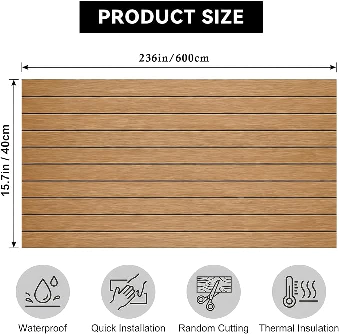 3D Wall Panels Peel and Stick – 15.74" x 236" PVC Faux Texture Wall Covering, Self Adhesive Waterproof DIY Accent Wall for Living Room, Bedroom, Sofa Background & Kitchen Backsplash, Covers 25.8 sq.ft - Image 6