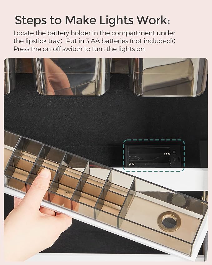 SONGMICS Mirror Jewelry Cabinet Armoire, Wall or Door Mounted, Lockable - Image 7