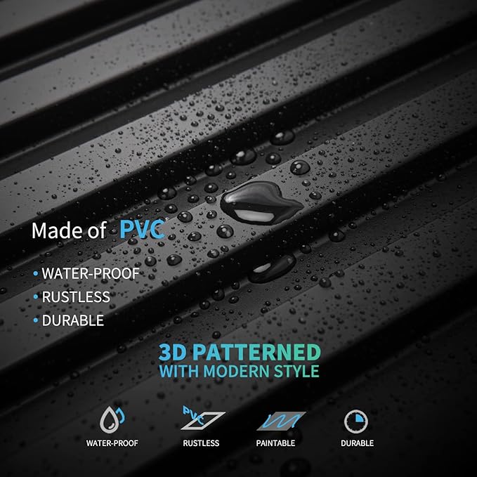 Art3d 3D Fluted Textured Slat Wall Panels, 19.7 x 19.7 in, 12-Pack, Black | PVC, Waterproof, Scratch Proof, Wipeable, Break-Proof, Ideal for Home, Office and Commercial Spaces - Image 6