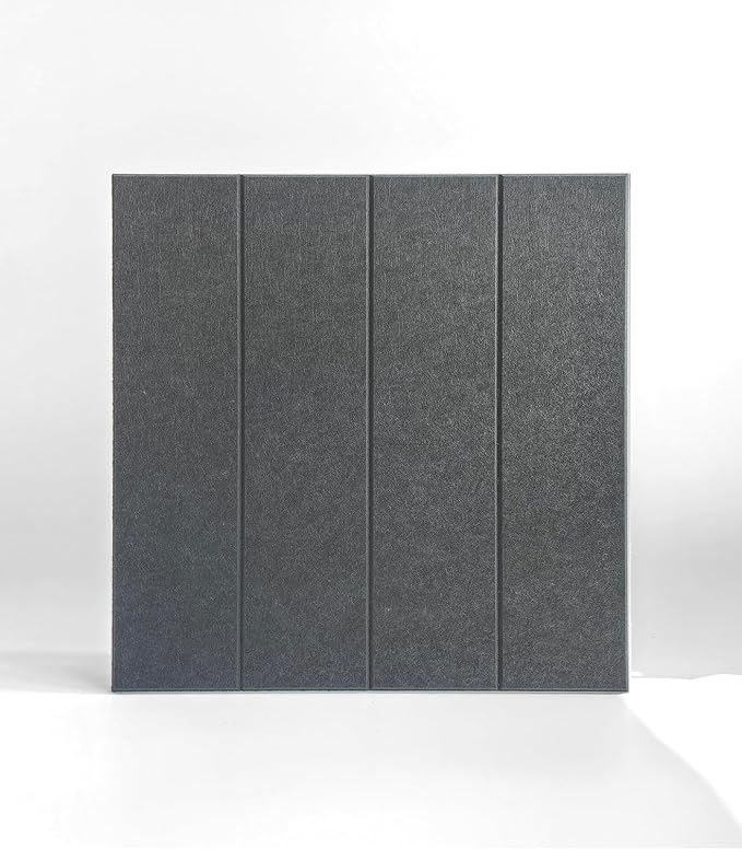 21.65" Large Square Acoustic Panels 4-Pack - Sound Absorbing Wall Panels, Noise Reducing Soundproof Decorative Felt Tiles for Home Office, Studio, Living Room - Gray Black - Image 3