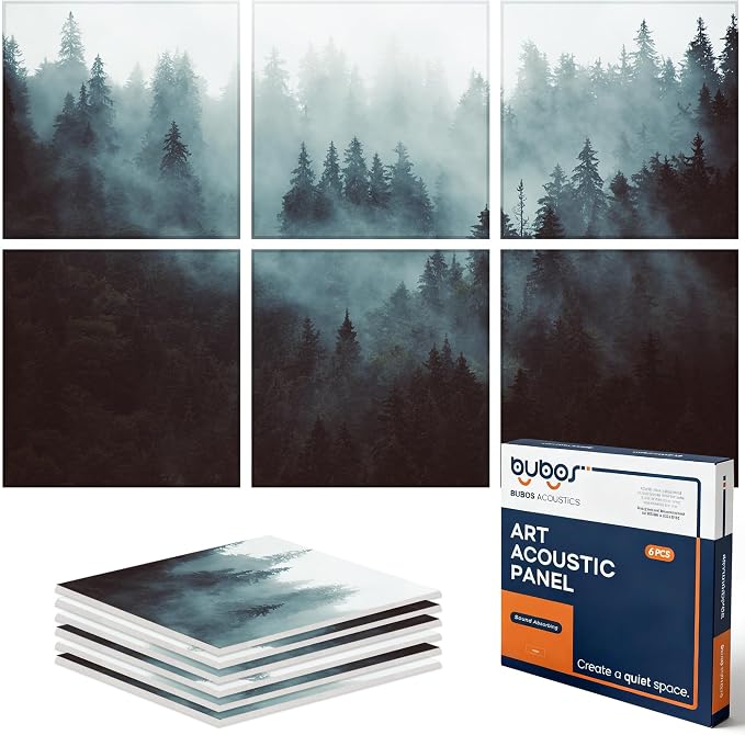 BUBOS 6 Pack Art Acoustic Wall Panels,70.8”x47.2”Self Adhesive for Home Decor | Peel and Stick, for Home Office, Studio & Wall Decor Sound Treatment, Wall Panels for Noise Reduction & Stylish Room by BUBOS