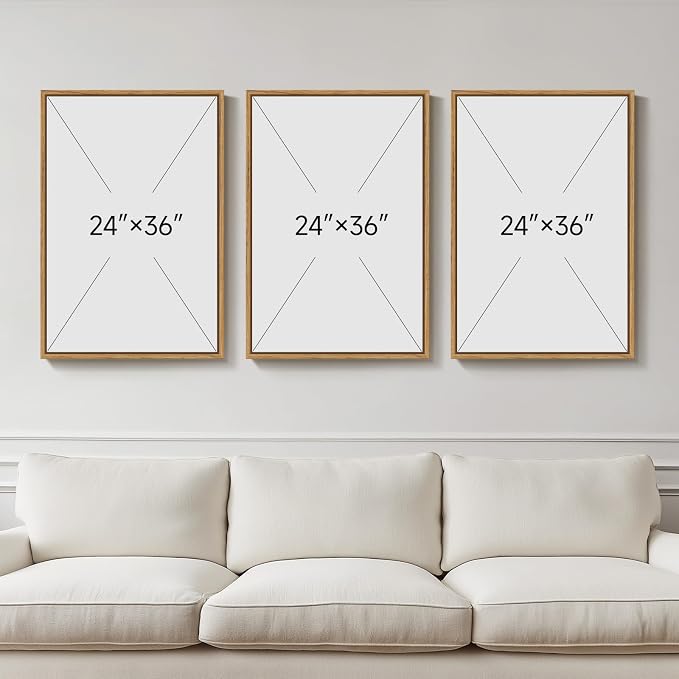 Large 3D Textured Framed Boho Neutral Abstract Wall Art, 3 Piece 24x36 inch | Modern Geometric Paintings Artwork for Walls, Minimalist Beige White Wall Decor for Living Room Bedroom Dinging Room Office - Image 8