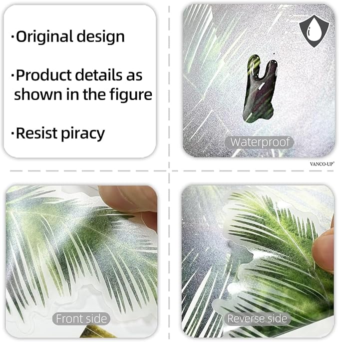 2 Sheets Palm Tree Wall Decals Peel and Stick Coconut Wall Stickers & Murals Green Leaves Wall Decor Removable Beach Stickers for Living Room Bedroom Classroom Bathroom Nursery Coconut Girl Room Decor - Image 7