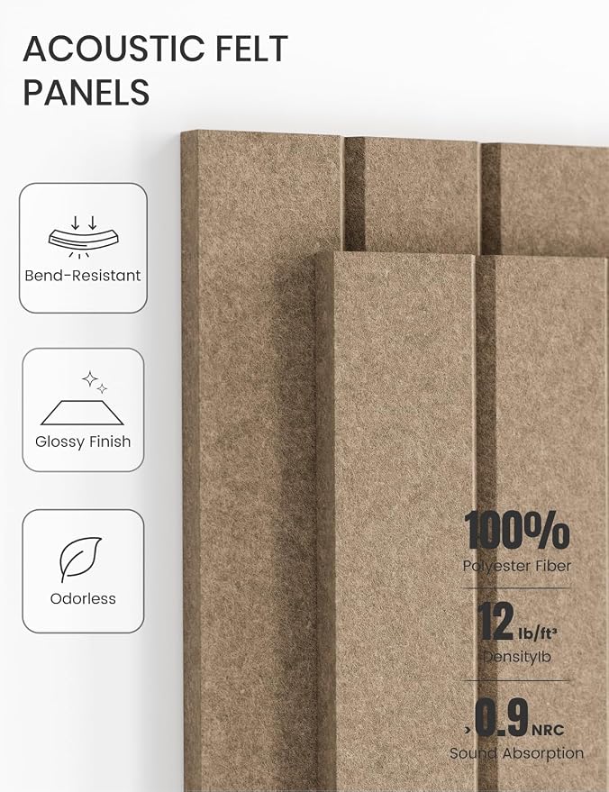 Fluxynara 36" x 24" Large Felt Bulletin Board, Taupe | 6 Pack Cork Board Alternative with 30 Safe Adhesive Tabs, Pin Boards for Wall Decor, Home, Office, Classroom,Dorm - Image 5