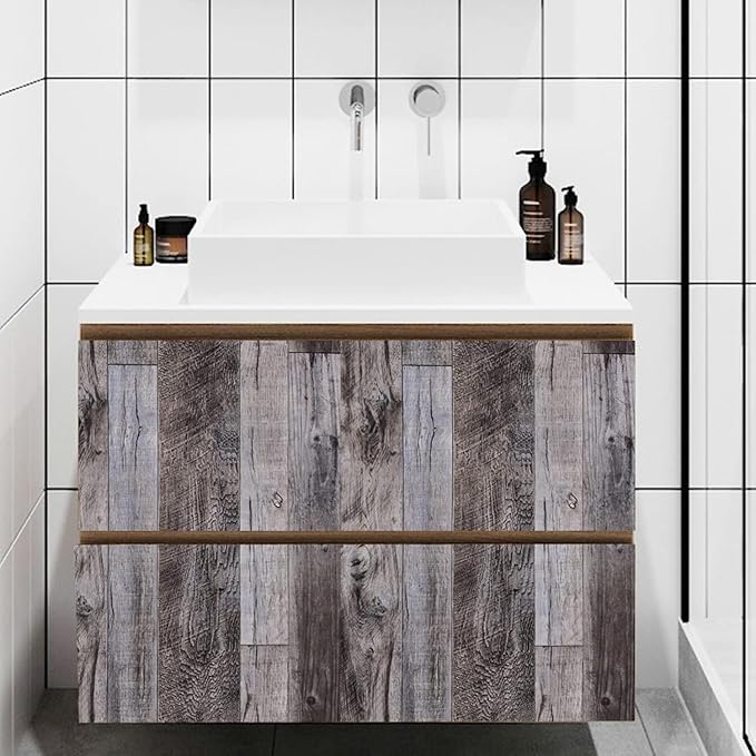 Yun-aeon Natural Wood-Gray Contact Paper Peel and Stick Wallpaper | 17.3"x 80"Self Adhesive Removable Vintage Faux Wood Wall Paper Plank Shelf Home Decoration Kitchen Counter Cover - Image 9