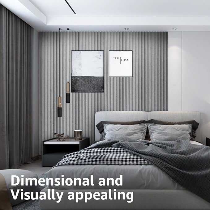 Art3d 96 x 6 Inch WPC Slat Wall Paneling for Interior Decor, 8-Pack, Slate | Fluted Design, Durable, Moisture Resistant, Cleanable, Easy to Install, Eco-Friendly, for Living Room, Bedroom or Office - Image 3