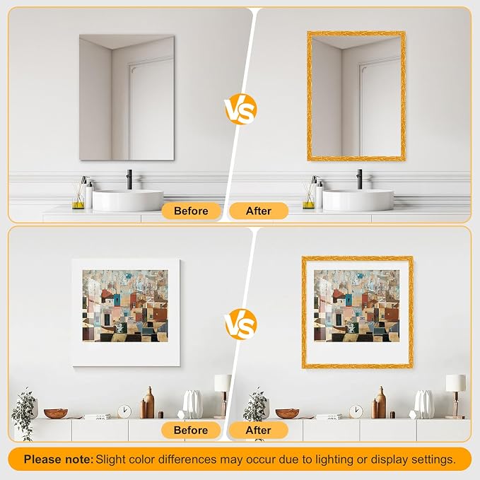 16.4FT x 1.02'' Gold Crown Molding Trim Peel and Stick – Flexible Decorative Mirror Frame Border, Self-Adhesive Trim for Doors & Cabinets - Image 4