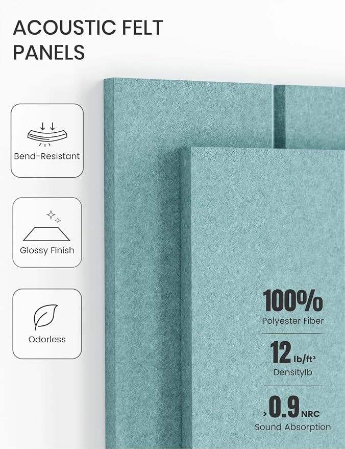 Fluxynara 36" x 24" Large Felt Bulletin Board, Aqua Blue | 6 Pack Cork Board Alternative with 30 Safe Adhesive Tabs, Felt Pin Boards for Wall Decor, Home, Office, Classroom, Dorm - Image 5