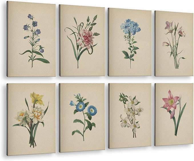 VIYYIEA Acoustic Art Wall Panels,Boho Flower Sound Proof Panels 48×32in | Minimalist Botanical Sound Absorbing Wall Decor for Bedroom Offic Living Room, No Drill Art Sound Absorbing Panel 8pcs by VIYYIEAART