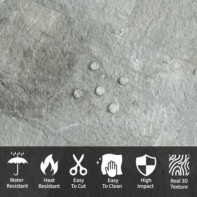 AULIGET 20-Piece Mountain Rock Peel and Stick Backsplash Wall Tiles, 6" x 12" PVC Faux Stone Stick on Tiles for Backsplash Kitchen, Bathroom, Laundry Room, Camper, Fireplace - Image 3