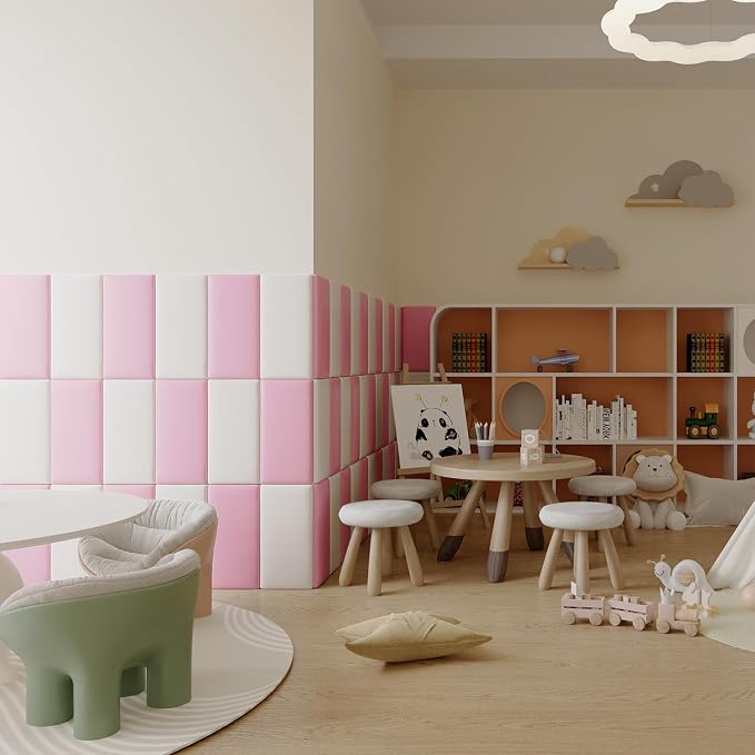 YU LI 3DH 3D Anti-Collision Wall Padding for Kids Self-Adhesive 10PCS Pink headboard Panels for Wall Peel and Stick headboard - Image 5