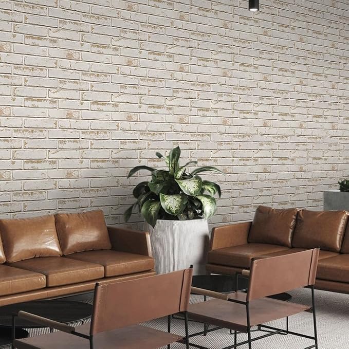 Commomy 3D Faux Brick Wall Panels - 10pcs 15.74" x 11.8" | Thin UrltraLight PVC Peel and Stick Brick Wall Covering for Quick DIY Interior Wall Decor,Not Real Brick (12.92 sq.ft) - Image 8