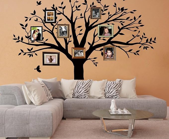 Family Tree Wall Decal - 'Family Like Branches On A Tree' Quote Lettering Wall Sticker for Bedroom Decoration (Black) - Image 8