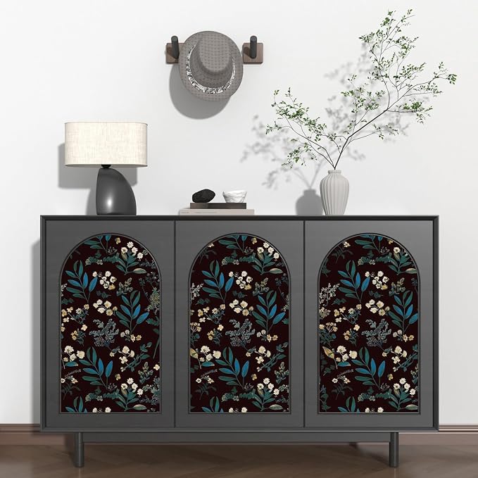 Laatse Vintage Floral Peel and Stick Wallpaper 17.5'' x 393'', Green Blue | Self Adhesive/Removable/Waterproof/Thick Vinyl Contact Paper for Bathroom Bedroom Shelf Cabinet Drawer,Prepasted,Easy Peel - Image 4