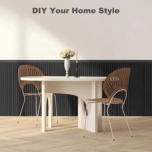 Art3d Beadboard Wainscoting Wall Panel Kit, 37.8 x 9.84 Inch, Matte Black | 12-Piece Panels + 4 Edge Trims, 31 Sq.Ft. Coverage, Lightweight, Water-Resistant, Easy to Trim, for Living Room, Bedroom - Image 5