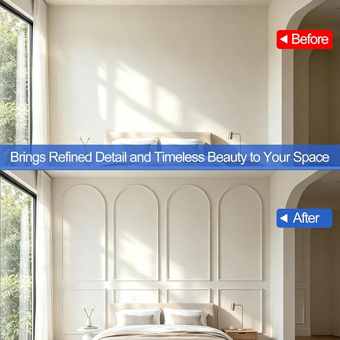 RELIANCER 30FT Peel and Stick Wall Molding Kit,Flexible Pre-Made Molding Trim for Wall,3D Moulding Wainscoting Panel,Self Adhesive Walls Moulding Trim,Walls Modular Frames for Mirror Window Borders - Image 7