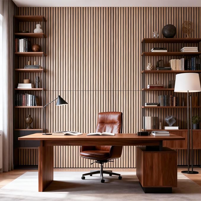 WoveN SounD Acoustic Wall Panels, Natural Oak, 10 Pack, 47.2x23.6 in | Self-Adhesive, Peel and Stick, NRC 0.95, Premium Sound, Echo Proof, Slat Decor, Studio, Home, Office, Media Room - Image 8